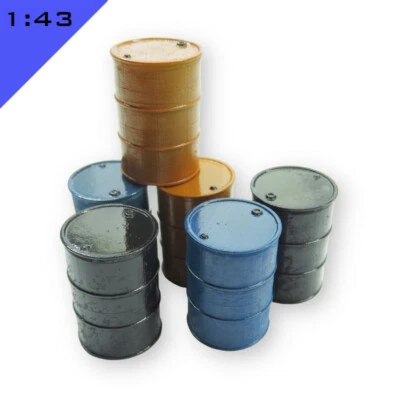 6 x 3D Printed OIL DRUM 1:43, O scale Model Miniature Scenery Layout - Image 1 of 4
