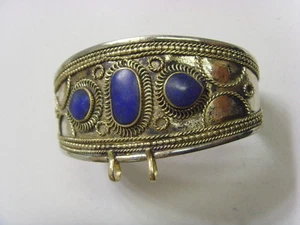 De colección Turcomano tribal Lapislázuli Puño Pulsera Danza del Vientre Asia Central 48136 - Imagen 1 de 4