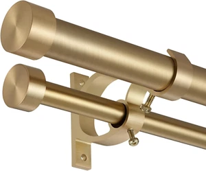 Double Blackout Curtain Rods,1-Inches Front and 5/8 Inches Back Adjustable End C - Picture 1 of 9