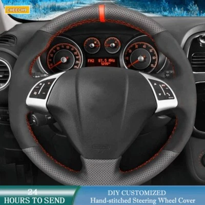 Hand Stitched Soft Black Suede Steering Wheel Cover For Fiat Punto Bravo Linea - Image 1 of 4