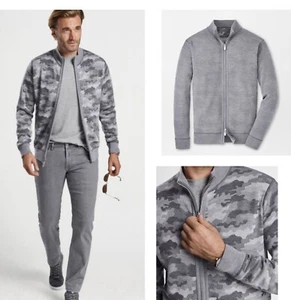 Peter Millar Alpine Reversible Merino Wool Cardigan Sweater Grey SZ XL NWT $350 - Picture 1 of 19