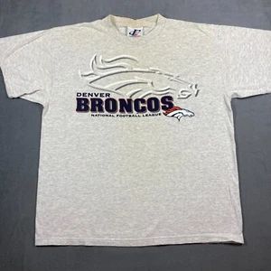 Vtg 90s Denver Broncos national Football League Distressed Gray Sz L - Picture 1 of 8