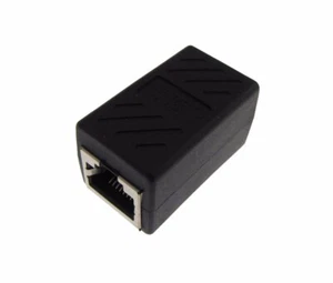 RJ45 Female to Female Adapter Inline Coupler Adapter Pin to Pin - Black - Foto 1 di 1