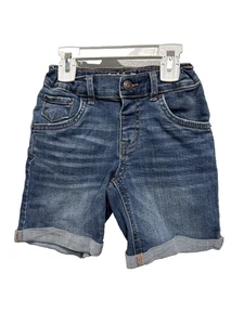 Cat & Jack Bermuda Total Flex Jean Shorts Blue Denim Stretch Cuffed Boys Size 5T - Picture 1 of 9