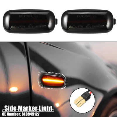 1 Pair Car LED Side Marker Lights 8E0949127 for Audi A4 S4 RS4 B6 B7 B8 Black - Image 1 of 4