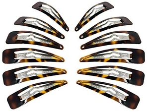 Parcelona French Medium Shell Pack of 12 Clic Clac Metal Snap Hair Pins - Picture 1 of 2