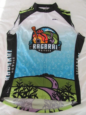 Women's Size XL 48th RAGBRAI Sleeveless Full Zip Cycling Biking JERSEY Shirt - Image 1 of 3