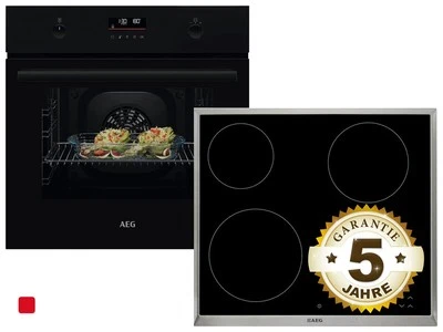 AEG AB31BP Set Pyrolyse Backofen BPK53516XB + Glaskeramikkochfeld HK624000XB - Bild 1 von 4