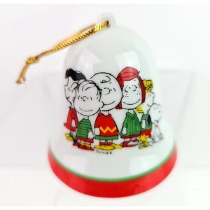 Peanuts Snoopy Glocke Porzellan Ornament Weihnachten ist zusammen Zeit 2,75 in Vintage - Bild 1 von 8