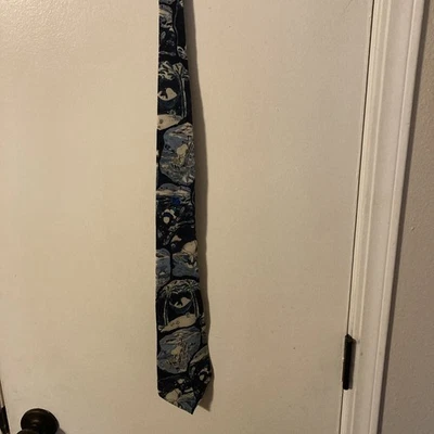 Corbata vintage azul cacahuetes con Snoopy Foto 1 de 4