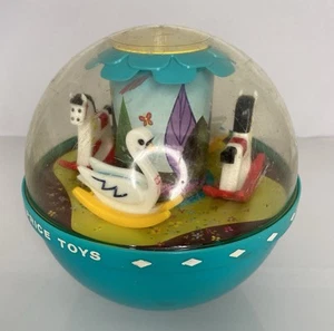 Vintage 1966 Fisher Price Roly Poly Chime Ball Toy #165 Rocking Horse & Swan - Picture 1 of 5