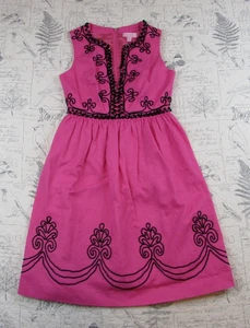 Lilly Pulitzer Dress Womens Pink Black Beaded applique Alexandra womens sz 2 - Picture 1 of 11