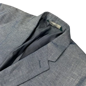 NEW Perry Ellis Men's Linen/Cotton 2-Button Blazer Shiney Blue • 40R - Picture 1 of 14