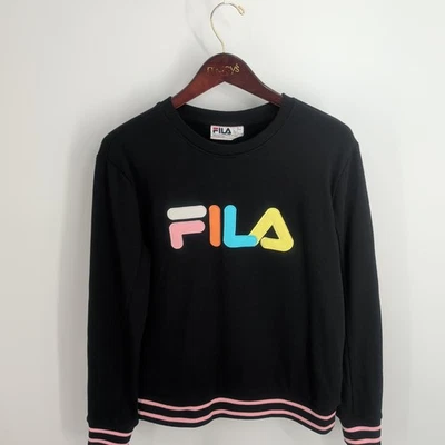 Sudadera Pullover Fila Classis Multicolor Logo Exterior Cuello Redondo Negra Talla S Foto 1 de 4