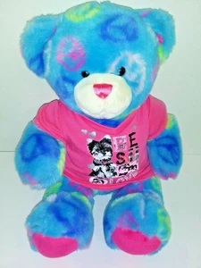 Camiseta Build A Bear azul claro oso con signos de paz y mejor amigo - Imagen 1 de 3