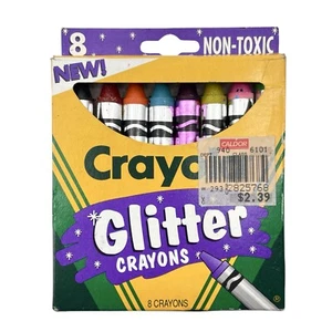 Vintage 1993 Crayola Crayons 8-Count with Metallic Wrapping ~ Lightly Used - Picture 1 of 3