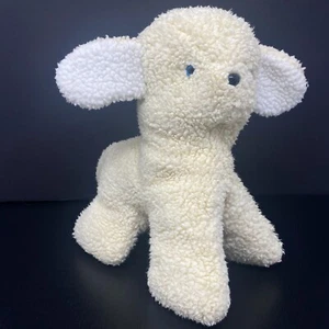 Rosywise Cream Lamb Plush Blue Eyes Stands Sherpa 12" Stuffed Animal Vintage Toy - Picture 1 of 8