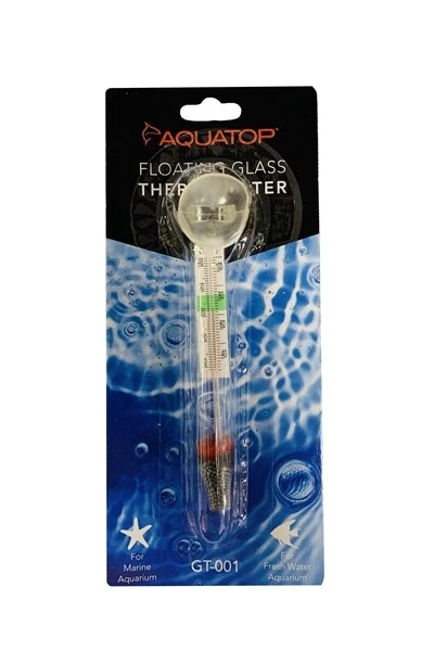 Aquatop Floating Glass Thermometer W/ Suction Cup Mount for Fish Tank Aquarium - Image 1 of 1