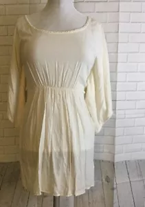 H&M Beige peasant dress size 10 - Picture 1 of 8