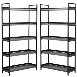 Unidad de estantería/estantería industrial contemporánea de 2 x 5 niveles roble ligero 1750 mmH - Imagen 1 de 3
