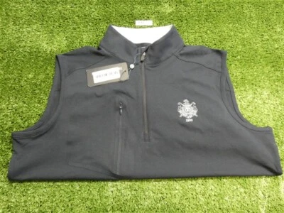 Harlestons Men's Sport Quarter-Zip Golf Vest C.C. Logo Navy Medium - Image 1 of 2