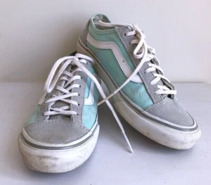 VANS Mens 5.5/Women's 7 Grey Seafoam Tennis Shoes Lace Up 2-Tone Canvas Sneakers - Picture 1 of 12