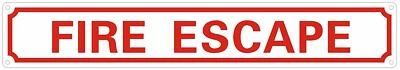 BUILDINGSIGNS.COM FIRE ESCAPE SIGN -Reflective !!! (ALUMINUM 2X12)-REF24-1027