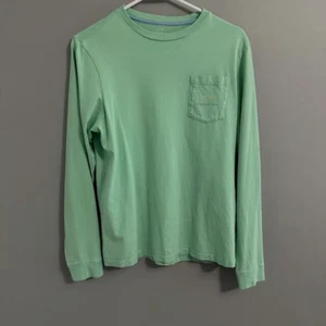 Vineyard Vines Unisex Boys Girls Tee XL 18 Cotton Mint Long Sleeve T Shirt Logo - Picture 1 of 5