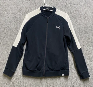 Puma Sweatshirt Womens Large Black White Full Zip Jacket - Picture 1 of 8