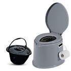 Crystals 6L Large Lightweight Grey Portable Compact Travel Camping Toilet