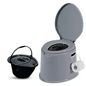 6L PORTABLE CAMPING TOILET COMPACT POTTY LOO CARAVAN PICNIC FISHING FESTIVALS - Picture 1 of 8