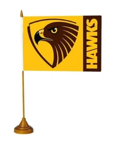 Hawthorn Hawks Official AFL Team Supporter Logo Desk Flag with Tracking - Picture 1 of 1