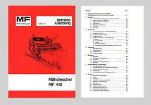 Massey Ferguson MF 440 Mähdrescher Betriebsanleitung Original 1979 - Bild 1 von 1