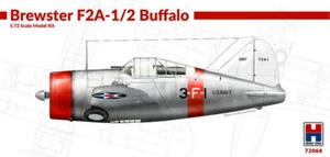 BREWSTER F2A-1/2 BUFFALO (U.S. NAVY MKGS) #72064 1/72 HOBBY 2000 / HASEGAWA - Bild 1 von 2
