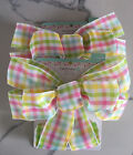 Two 12" X 16" Pastel Colored Plaid Bows Pink, Blue, Green, Yellow, Easter