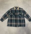Dickies Jacket Mens Xl Green Plaid Quilted Lined Flannel Zip Corduroy Collar