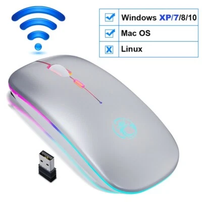 Rechargeable Bluetooth Wireless Mouse 2.4GHz 1600 DPI RGB - Image 1 of 4