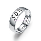 Stainless Steel Family Ring Engraved Dad Mom Daughter Son I Love You Ring Band