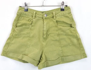 Forever 21 Denim Shorts High Rise Cuffed Pockets Women XS Olive Summer Beach - Picture 1 of 8