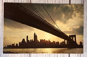 Sunset View, Brooklyn Bridge & Manhattan Island New York City, NY Postcard - Picture 1 of 2