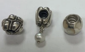 Pandora Genuino, Totalmente Sello, 3 X Dijes, Inc Cuelga Perla - Imagen 1 de 4