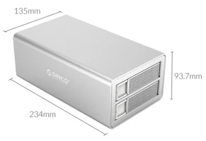 ORICO All Aluminum Daisy Chain 2 Bay Hard Disk Enclosure - Picture 1 of 5