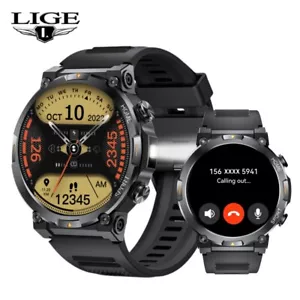 Smart Watch Military Men with LED Flashlight Fitness Tracker Blood Pressure Call - Picture 1 of 9