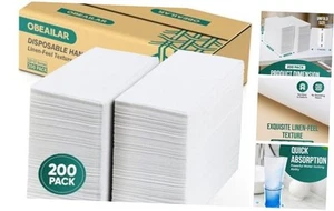 200 Pack Disposable Hand Towels for Bathroom, Linen-Feel Paper Hand Towels for - Picture 1 of 8