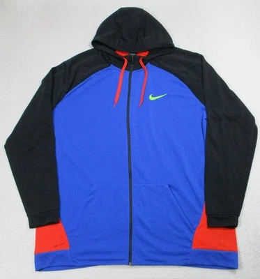 Chaqueta Nike Para Hombres 4XL Alta Azul Negra Dri-FIT Cremallera Completa Sudadera con Capucha Sudadera Atlética Foto 1 de 4