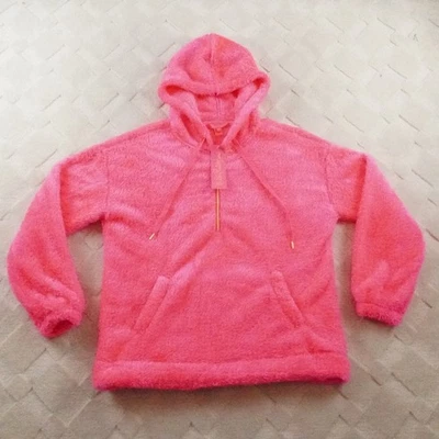 Sudadera con capucha Lilly Pulitzer Suri Sherpa para mujer extra pequeña en rosa granadina Foto 1 de 4