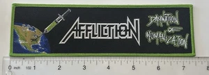 Affliction Damnation Of Humanization Green Border Strip Woven Patch - Picture 1 of 1