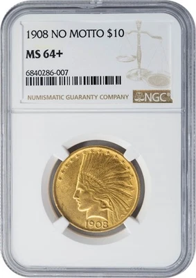 1908 $10 Gold Indian No Motto MS64+ NGC 948412-2 - Image 1 of 4