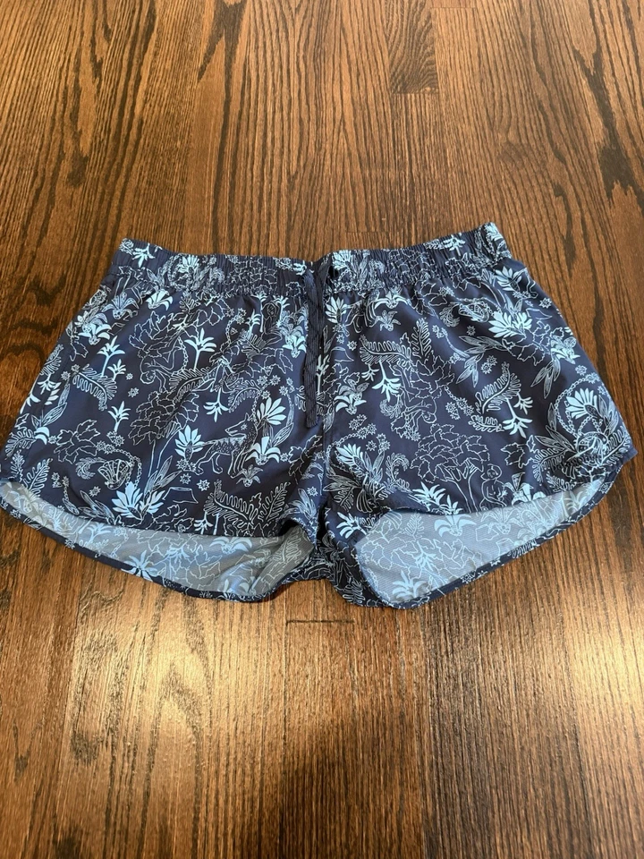 Micro Pantalones Cortos Patagonia Planing Para Mujer Grandes Elastizados Azul Floral Calce Ajustado Foto 1 de 4