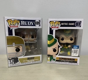 Rudy Funko Pop! Vinyl #699 [Notre Dame, Sean Astin] and Notre Dame #07 Both NEW - Picture 1 of 6